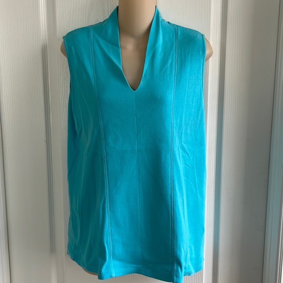 Rafaella Tops - Rafaella Sleeveless cotton Top- L